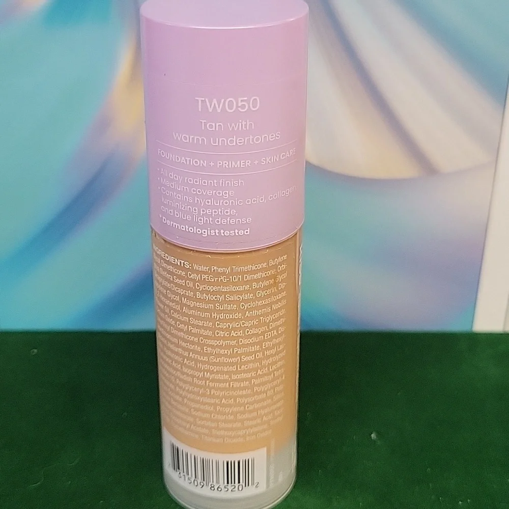 Joah Crystal Glow Peptide Infused Foundation New Sealed 30ml Tube TW050